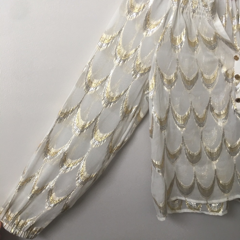 Lilly Pulitzer Elsa Top In Metallic Silk - Picture 3 of 8